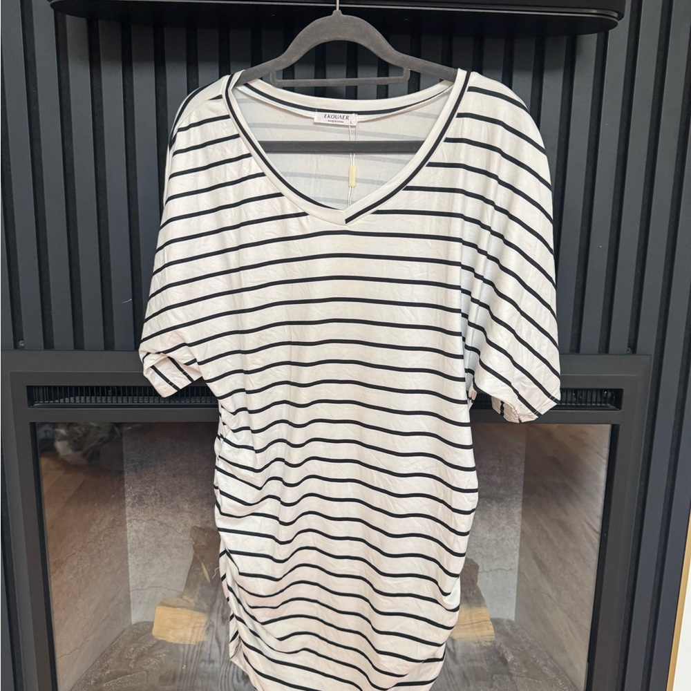 Striped Black and White Short Sleeve Tee